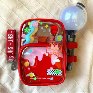 BTS Hobi core clear stadium bag red